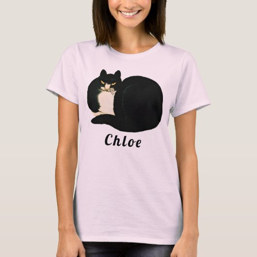 ヴィンテージ中国の清朝黒満州猫 Tシャツ (正面)