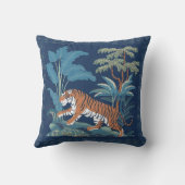 ヴィンテージ中国の磁器タイガーベッドスプレッド クッション (裏面)