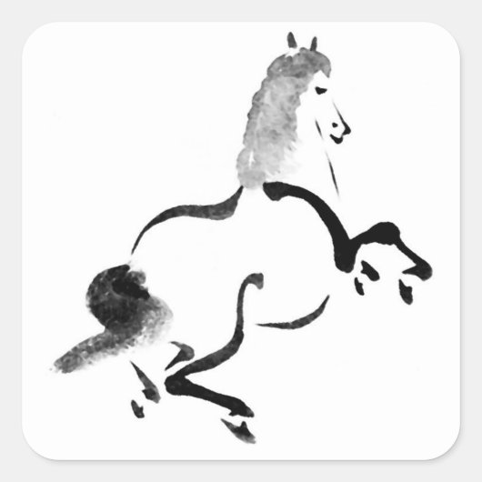 ヴィンテージ中国の馬 スクエアシール (正面)