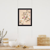 ヴィンテージ中国の「牡丹」プリント ポスター (キッチン)