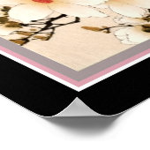 ヴィンテージ中国の「牡丹」プリント ポスター (角)