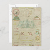 ヴィンテージ中国ティーカップティーポットシャビーキッチンデコール ポストカード (正面/裏面)