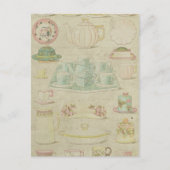ヴィンテージ中国ティーカップティーポットシャビーキッチンデコール ポストカード (正面)
