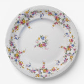 ヴィンテージ中国パターンハ絵を描ンド紙プレート ペーパープレート (正面)