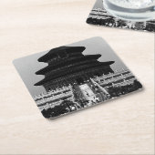 ヴィンテージ中国ペキンテンプル天国1970 スクエアペーパーコースター (アングル)