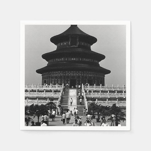 ヴィンテージ中国ペキンテンプル天国1970 スタンダードカクテルナプキン (正面)