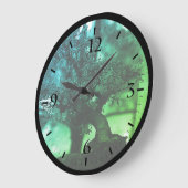 ヴィンテージ中国桂林ミニチュア盆栽ポットラージCl ラージ壁時計 (傾斜)