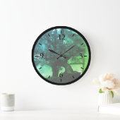 ヴィンテージ中国桂林ミニチュア盆栽ポットラージCl ラージ壁時計 (ホーム)