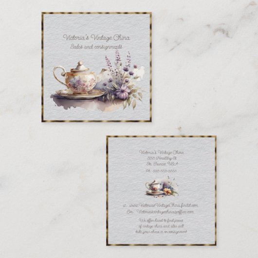 ヴィンテージ中国販売店及び委託販売店広場B スクエア名刺 (正面/裏面)