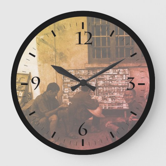 ヴィンテージ中国長沙書貸大時計 ラージ壁時計 (正面)