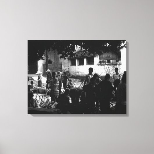 ヴィンテージ中国陽朔市場 キャンバスプリント (正面)