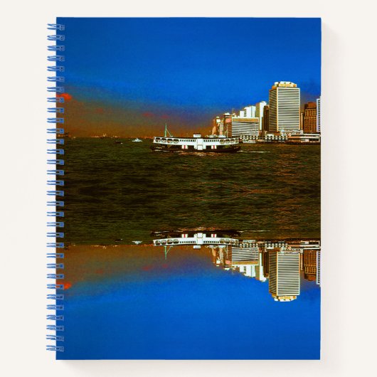 ヴィンテージ中国香港ボート超高層ビル​シー​ ノートブック (正面)