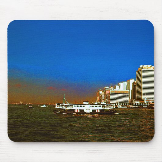 ヴィンテージ中国香港ボート超高層ビル​シー​ マウスパッド (正面)