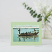 ヴィンテージ中国魚釣り（鳥類） ポストカード (スタンド正面)