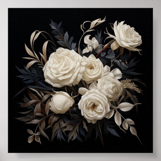 ヴィンテージ中性花模様の昇華 ポスター (正面)