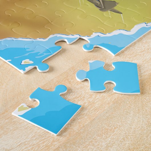 ヴィンテージ中東旅行ポスター ジグソーパズル (側面)