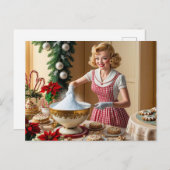 ヴィンテージ主婦ベーキングクリスマス シーズンポストカード (正面/裏面)