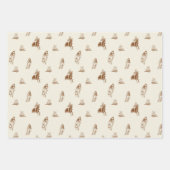 ヴィンテージ乗馬パターン ラッピングペーパーシート (正面)