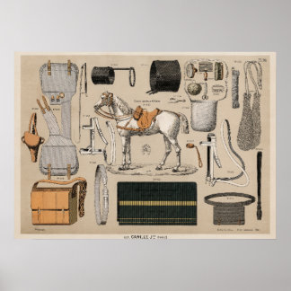 ヴィンテージ乗馬用具（1890年） ポスター