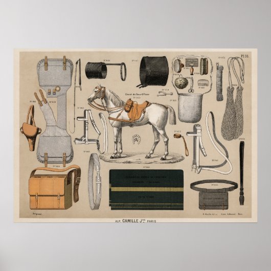 ヴィンテージ乗馬用具（1890年） ポスター (正面)