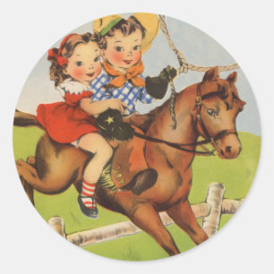 ヴィンテージ乗馬遊の子供たち ラウンドシール
