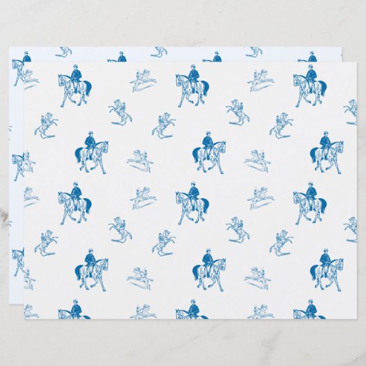 ヴィンテージ乗馬馬馬馬術スクラップブック紙 (正面/裏面)