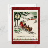 ヴィンテージ乾杯のクリスマスハガキ シーズンポストカード (正面/裏面)