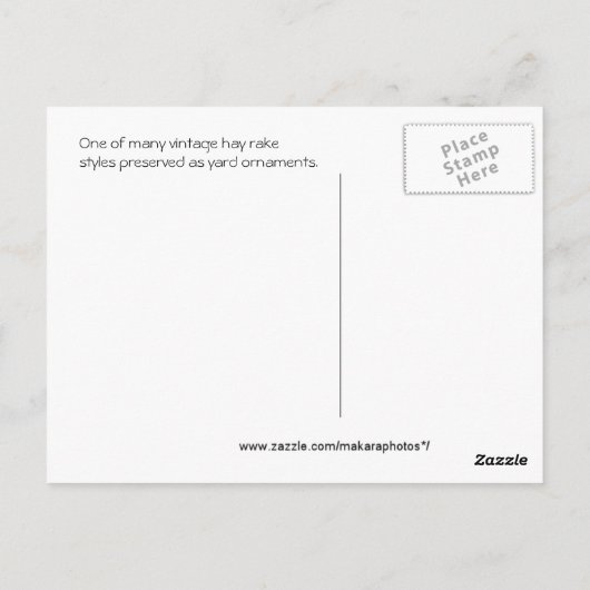 ヴィンテージ乾草レイクカスタマイズ-  ポストカード (裏面)