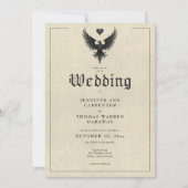 ヴィンテージ乾鳥Insignia両面印結婚刷 招待状 (正面)