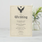 ヴィンテージ乾鳥Insignia両面印結婚刷 招待状 (スタンド正面)