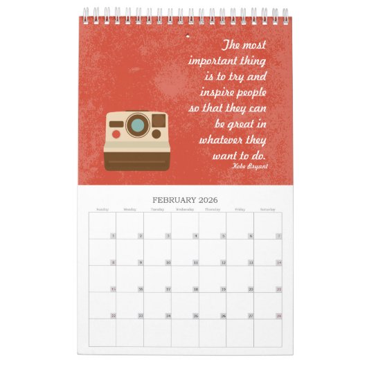 ヴィンテージ予定表 カレンダー (2月 2026)