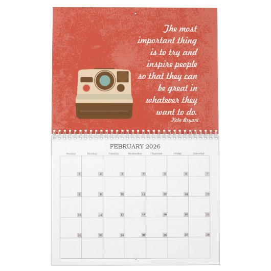 ヴィンテージ予定表 カレンダー (2月 2026)