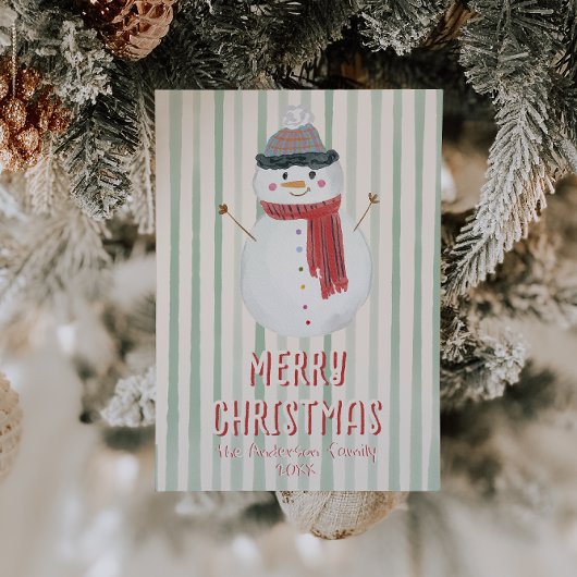 ヴィンテージ予測できなハンドドロー雪だるまクリスマスおもしろい シーズンカード