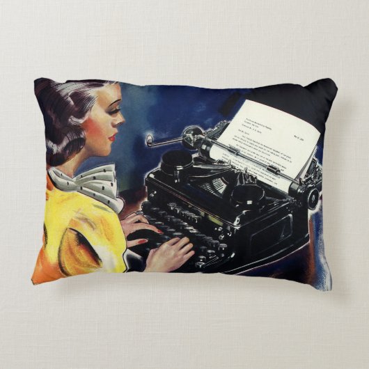 ヴィンテージ事務局長タイピングレター アクセントクッション (裏面)