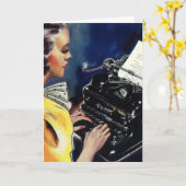 ヴィンテージ事務局長タイピングレター カード (黄色い花)