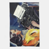 ヴィンテージ事務局長タイピングレター キッチンタオル (縦)