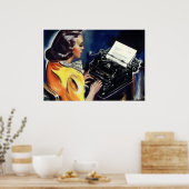 ヴィンテージ事務局長タイピングレター ポスター (キッチン)