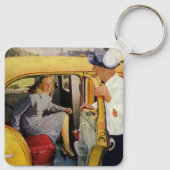 ヴィンテージ事業、タクシー運転女性乗客 キーホルダー (裏面)
