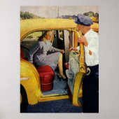 ヴィンテージ事業、タクシー運転女性乗客 ポスター (正面)