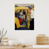 ヴィンテージ事業、タクシー運転女性乗客 ポスター (キッチン)