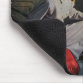 ヴィンテージ事業、タクシー運転女性乗客 マウスパッド (コーナー)