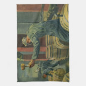 ヴィンテージ事業、ワイン醸造コーキングワイン樽 キッチンタオル (縦)