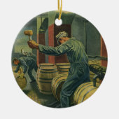 ヴィンテージ事業、ワイン醸造コーキングワイン樽 セラミックオーナメント (正面)