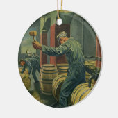 ヴィンテージ事業、ワイン醸造コーキングワイン樽 セラミックオーナメント (左)