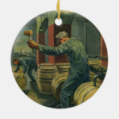 ヴィンテージ事業、ワイン醸造コーキングワイン樽 セラミックオーナメント (裏面)