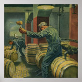 ヴィンテージ事業、ワイン醸造コーキングワイン樽 ポスター (正面)