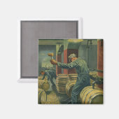 ヴィンテージ事業、ワイン醸造コーキングワイン樽 マグネット (正面/裏面)