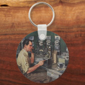 ヴィンテージ事業、支払電話の修理担当者 キーホルダー (正面)