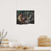 ヴィンテージ事業、支払電話の修理担当者 ポスター (キッチン)