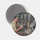 ヴィンテージ事業、支払電話の修理担当者 マグネット (正面/裏面)